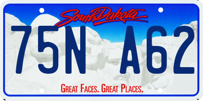 SD license plate 75NA62