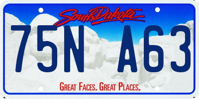 SD license plate 75NA63