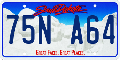 SD license plate 75NA64
