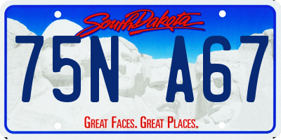 SD license plate 75NA67