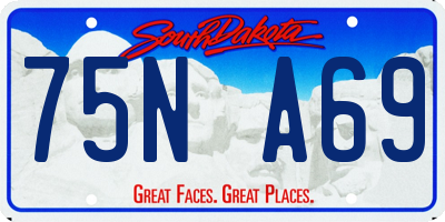 SD license plate 75NA69