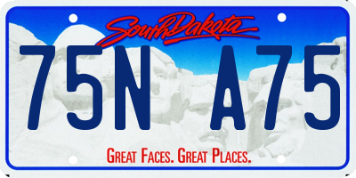 SD license plate 75NA75