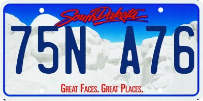 SD license plate 75NA76