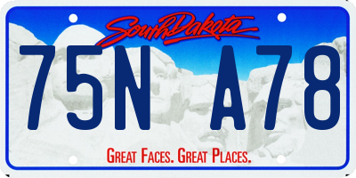 SD license plate 75NA78