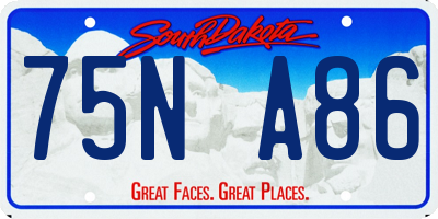 SD license plate 75NA86