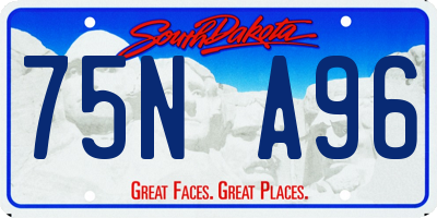 SD license plate 75NA96