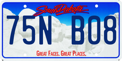 SD license plate 75NB08