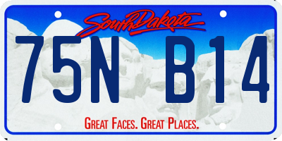 SD license plate 75NB14