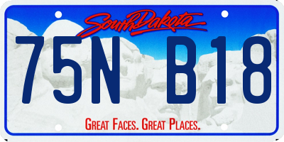 SD license plate 75NB18