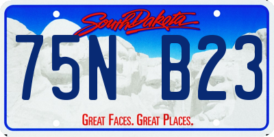 SD license plate 75NB23