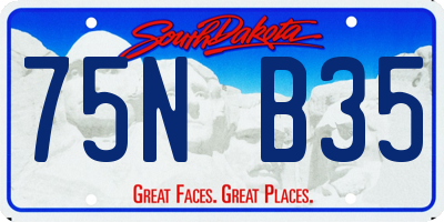 SD license plate 75NB35