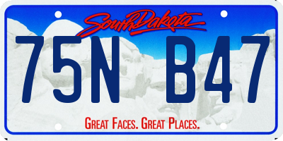 SD license plate 75NB47