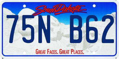 SD license plate 75NB62