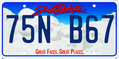 SD license plate 75NB67