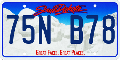 SD license plate 75NB78