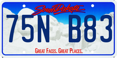 SD license plate 75NB83
