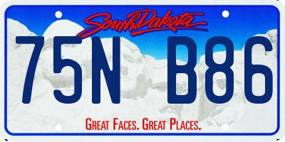 SD license plate 75NB86