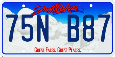 SD license plate 75NB87