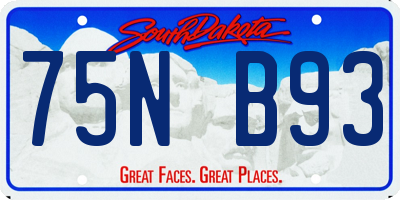 SD license plate 75NB93