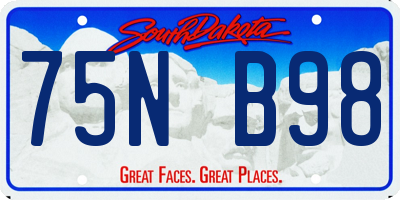 SD license plate 75NB98