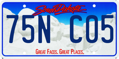 SD license plate 75NC05