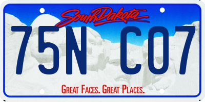 SD license plate 75NC07