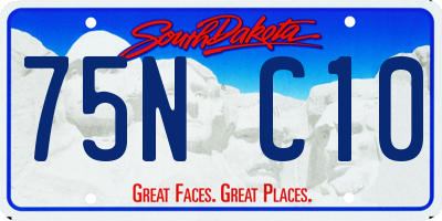 SD license plate 75NC10