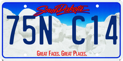 SD license plate 75NC14
