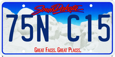SD license plate 75NC15