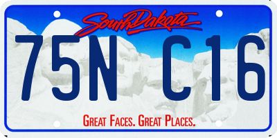 SD license plate 75NC16