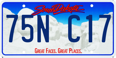 SD license plate 75NC17