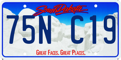 SD license plate 75NC19