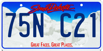 SD license plate 75NC21