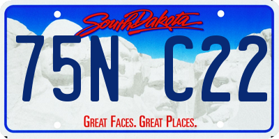 SD license plate 75NC22