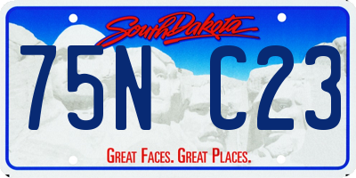 SD license plate 75NC23