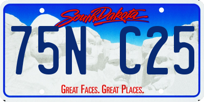 SD license plate 75NC25