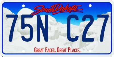 SD license plate 75NC27