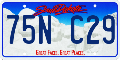 SD license plate 75NC29