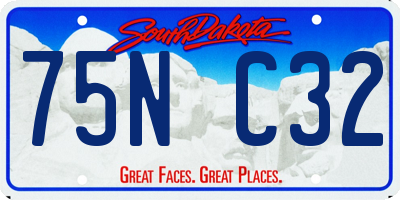 SD license plate 75NC32