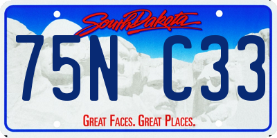 SD license plate 75NC33