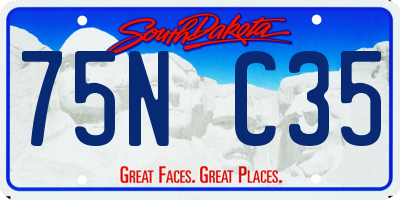 SD license plate 75NC35
