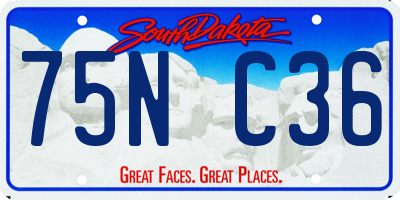SD license plate 75NC36