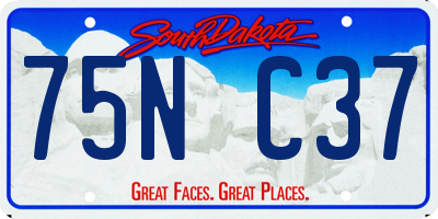 SD license plate 75NC37