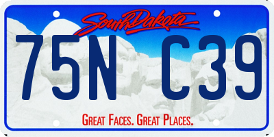 SD license plate 75NC39
