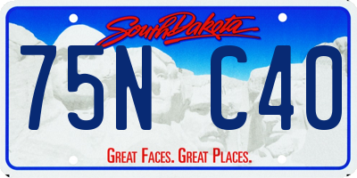 SD license plate 75NC40