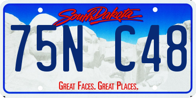 SD license plate 75NC48