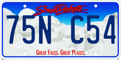 SD license plate 75NC54