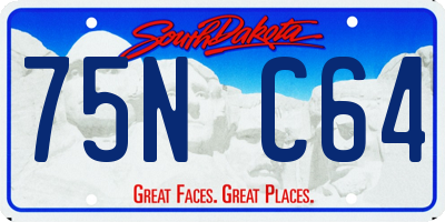 SD license plate 75NC64