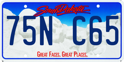 SD license plate 75NC65