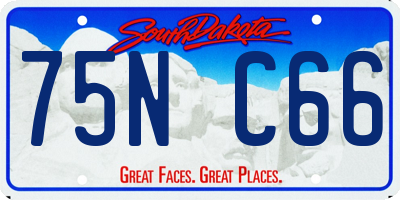 SD license plate 75NC66
